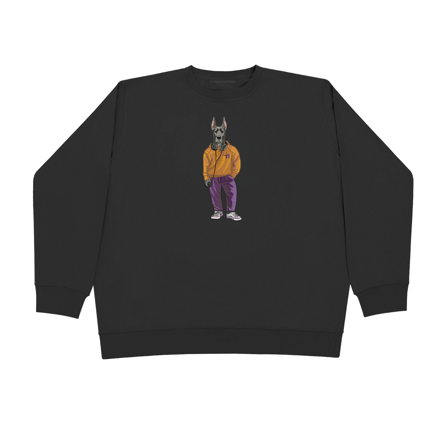 University of Albany Headphones Embroidered Crewneck