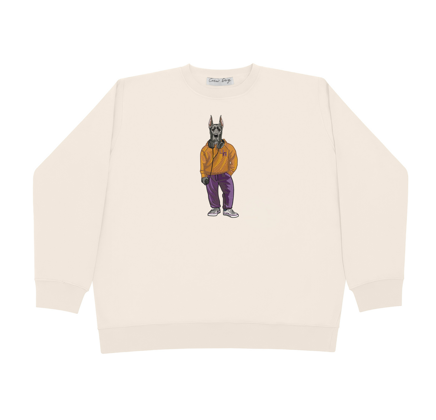 University of Albany Headphones Embroidered Crewneck