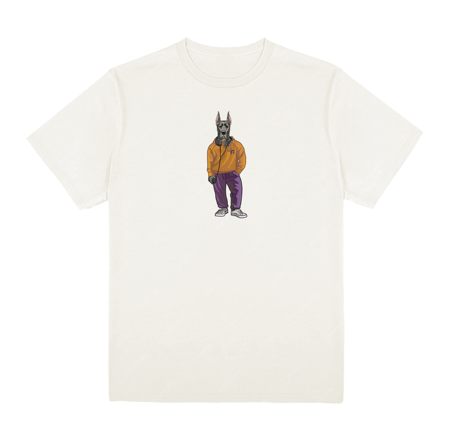 University of Albany Headphones Embroidered Tee