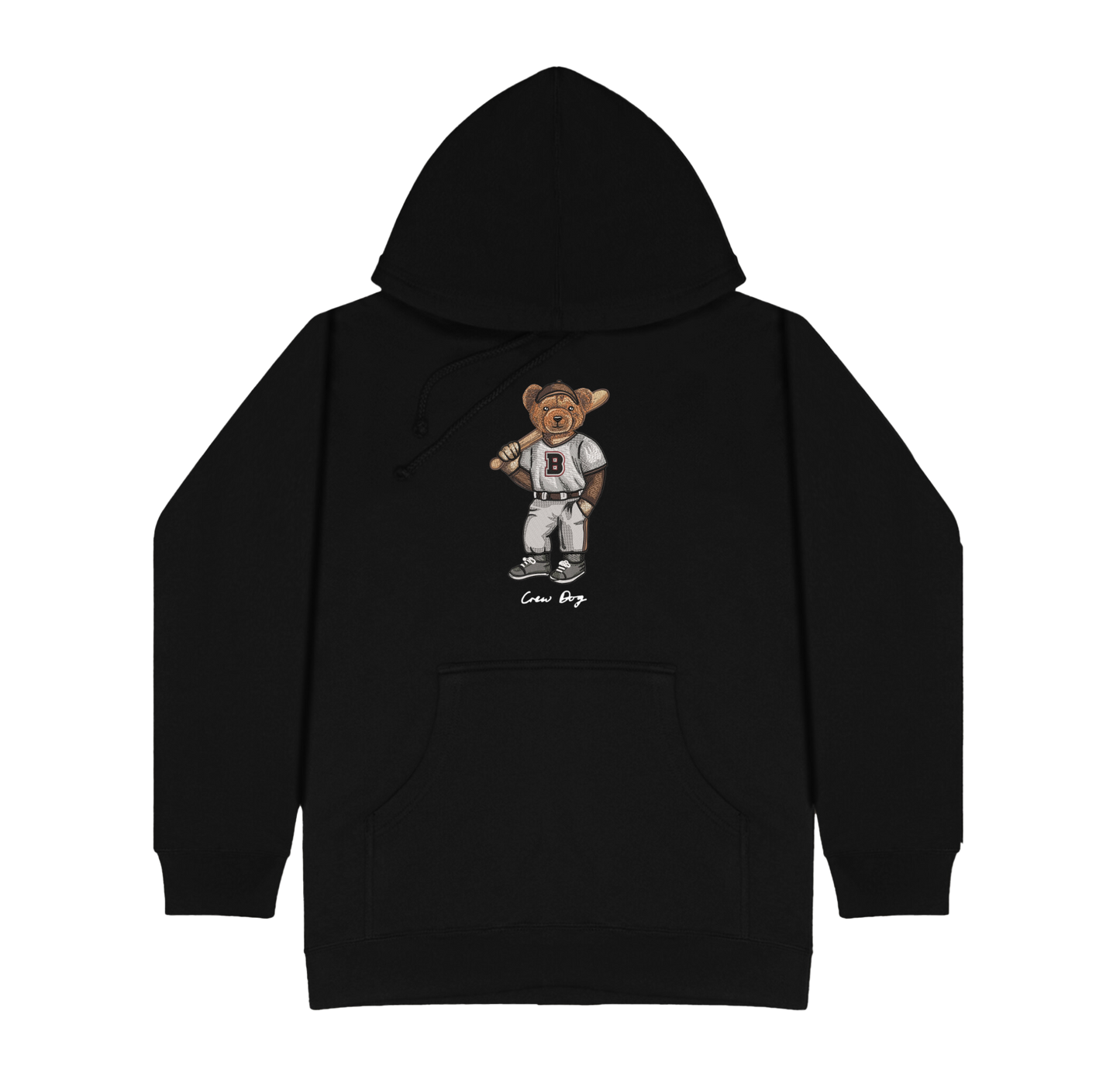 Brown Baseball Embroidered Hoodie