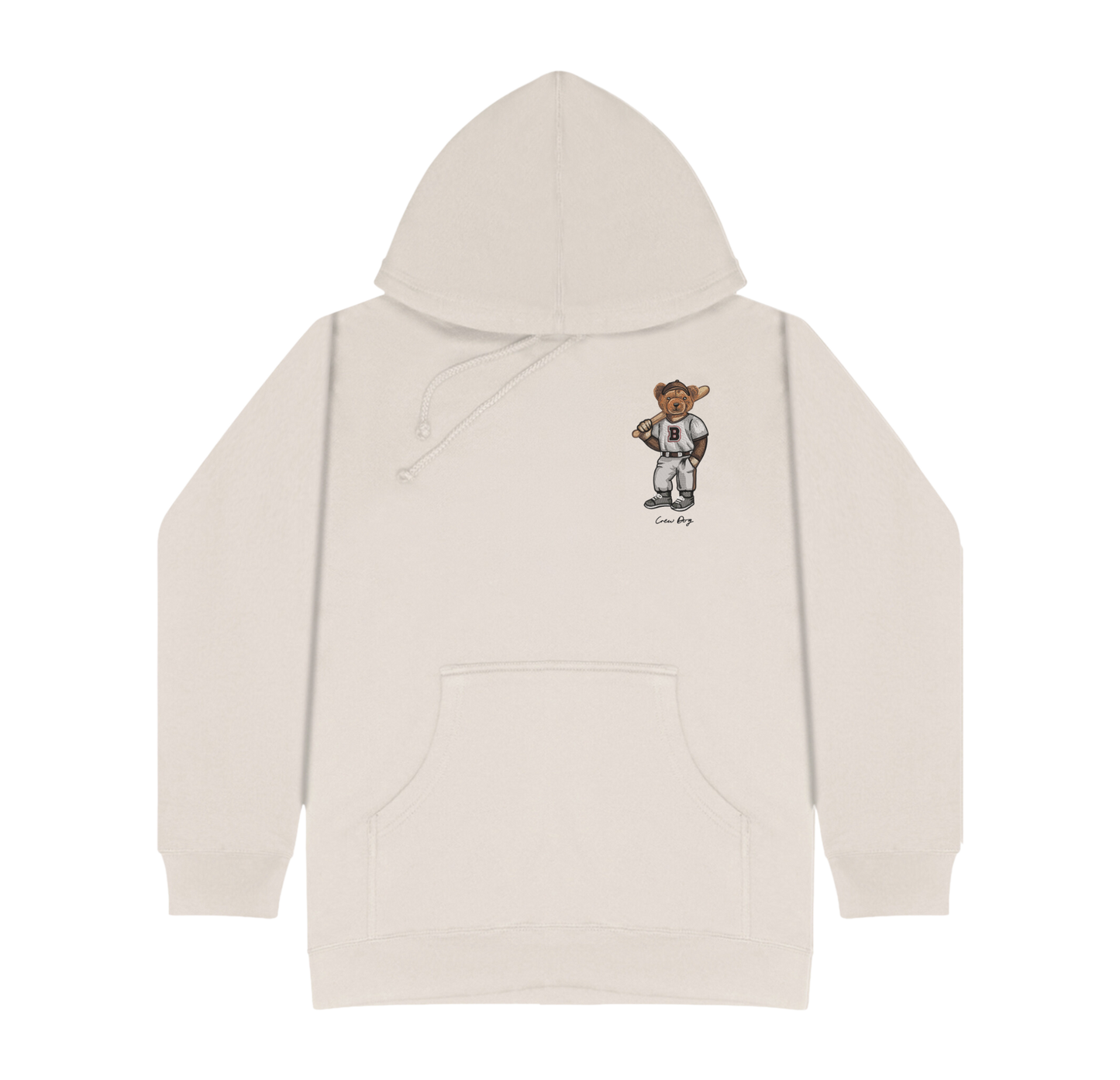 Brown Baseball Embroidered Hoodie