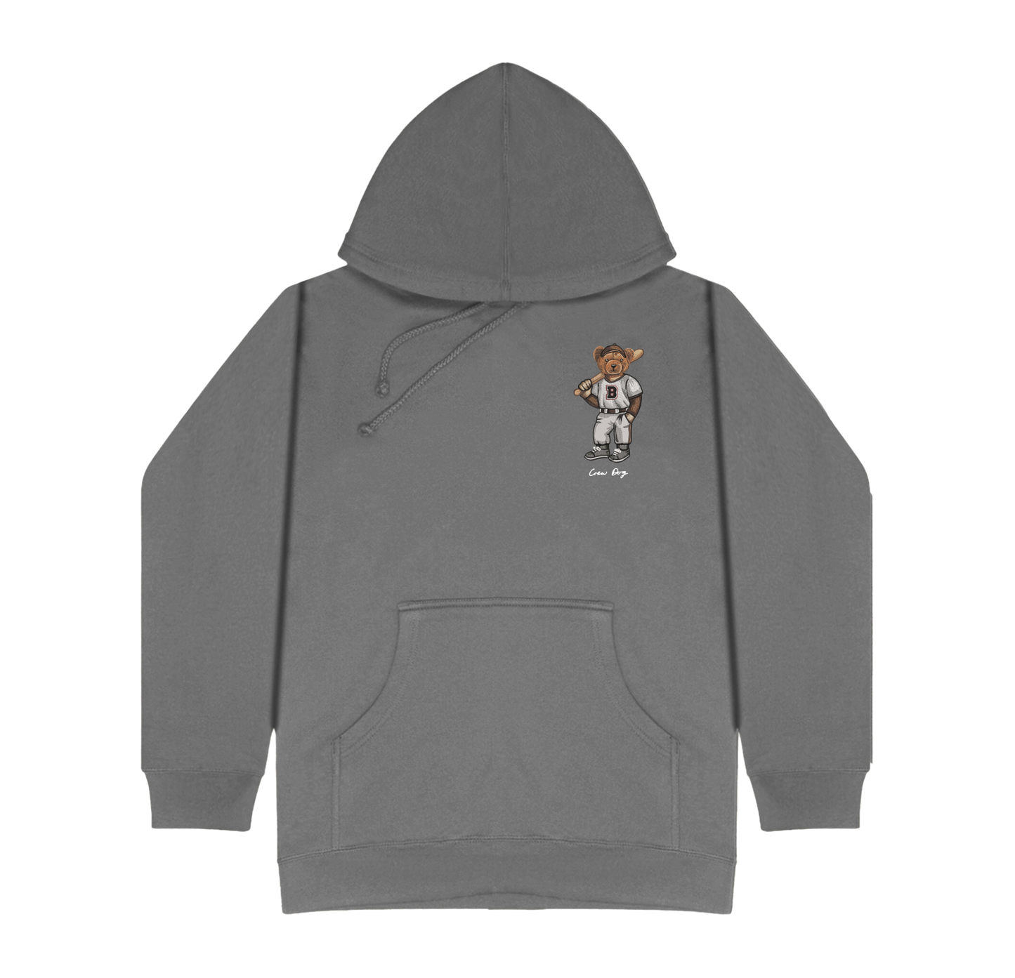 Brown Baseball Embroidered Hoodie