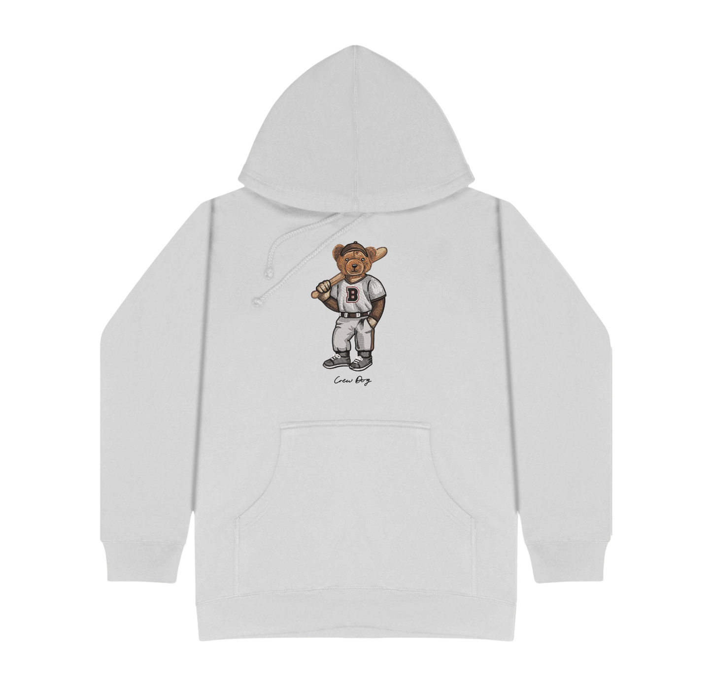 Brown Baseball Embroidered Hoodie