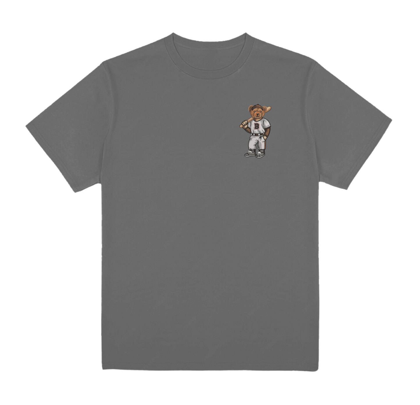 Brown Baseball Embroidered Tee