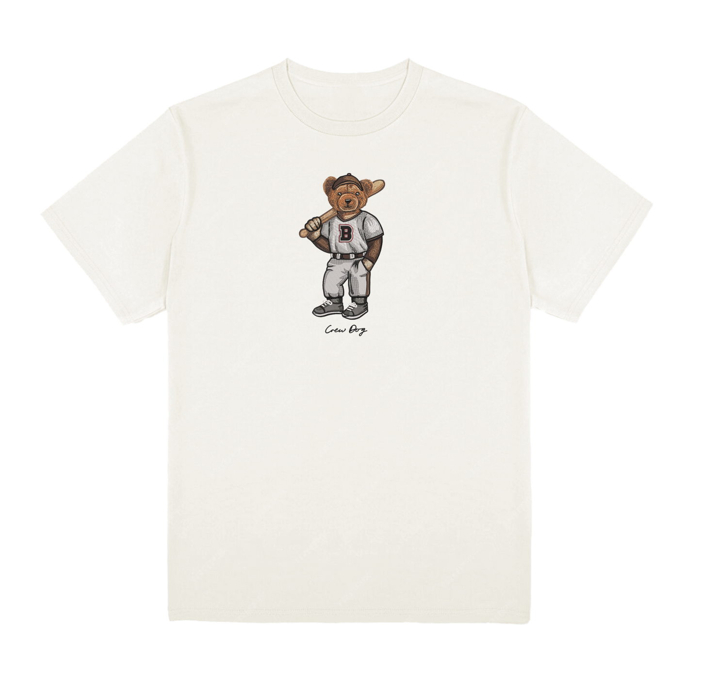 Brown Baseball Embroidered Tee