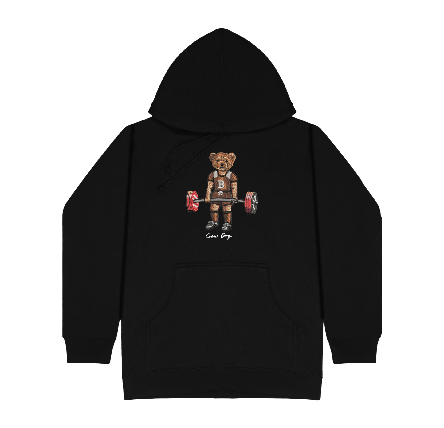 Brown Deadlifting Embroidered Hoodie