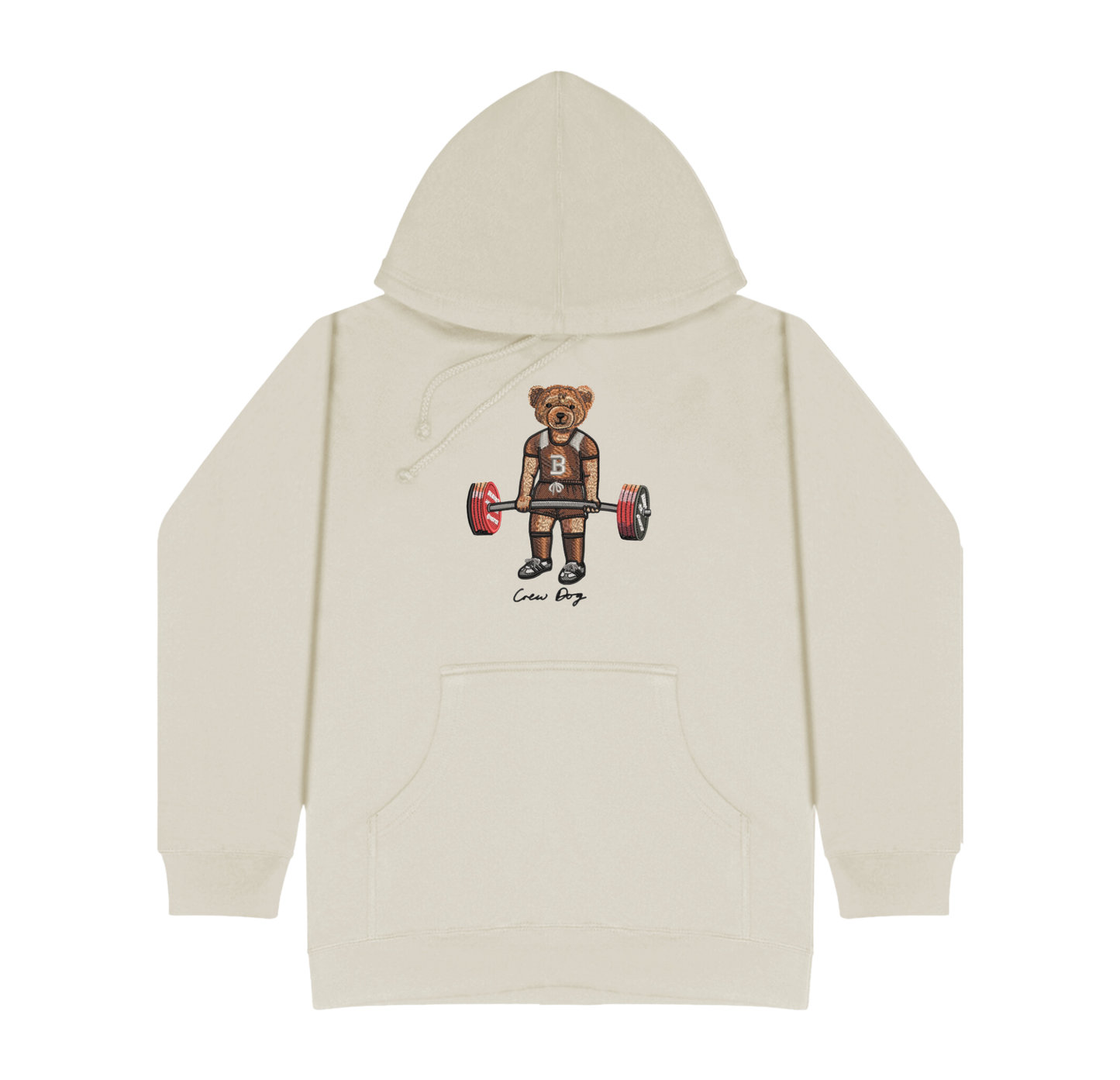Brown Deadlifting Embroidered Hoodie