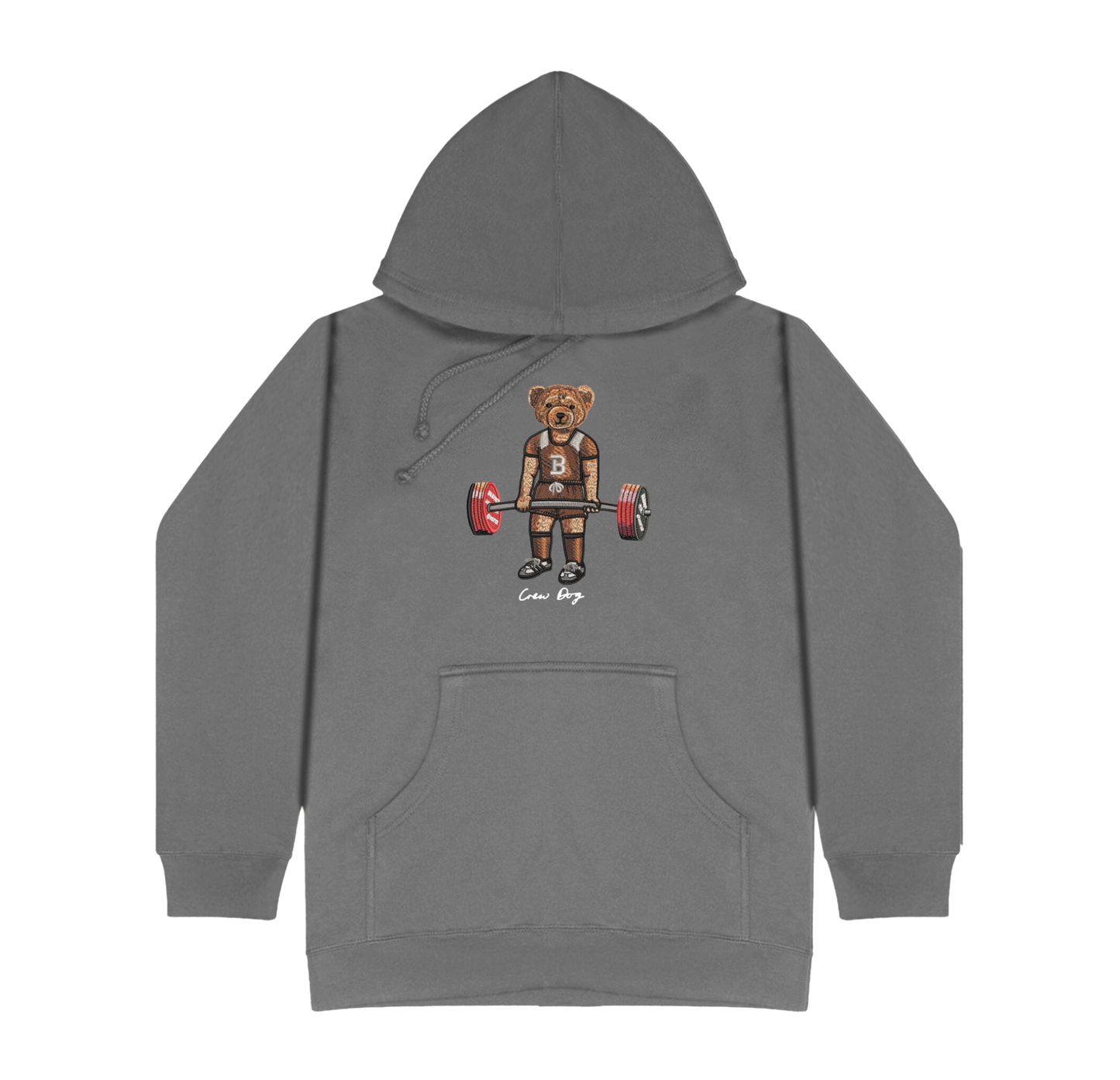 Brown Deadlifting Embroidered Hoodie