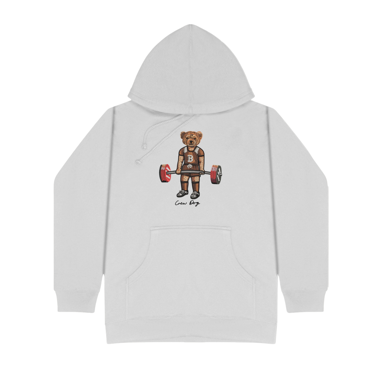 Brown Deadlifting Embroidered Hoodie
