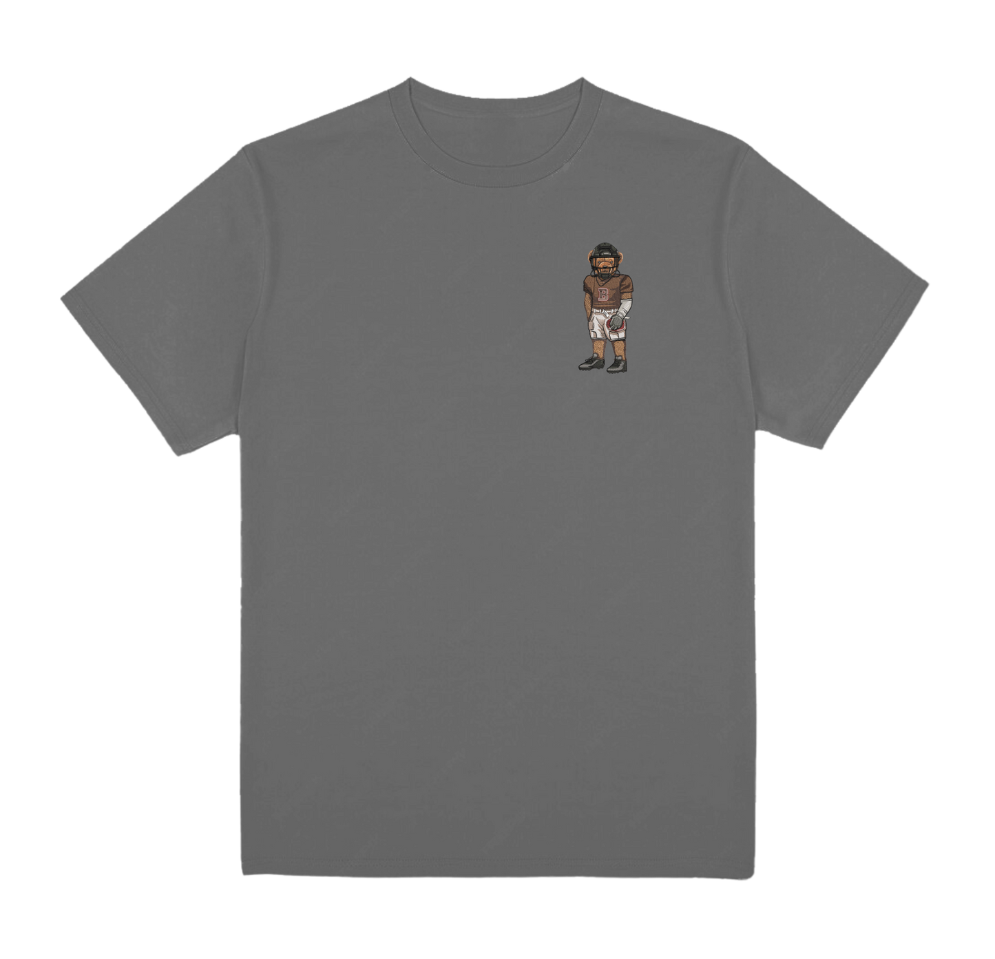 Brown Football Embroidered Tee