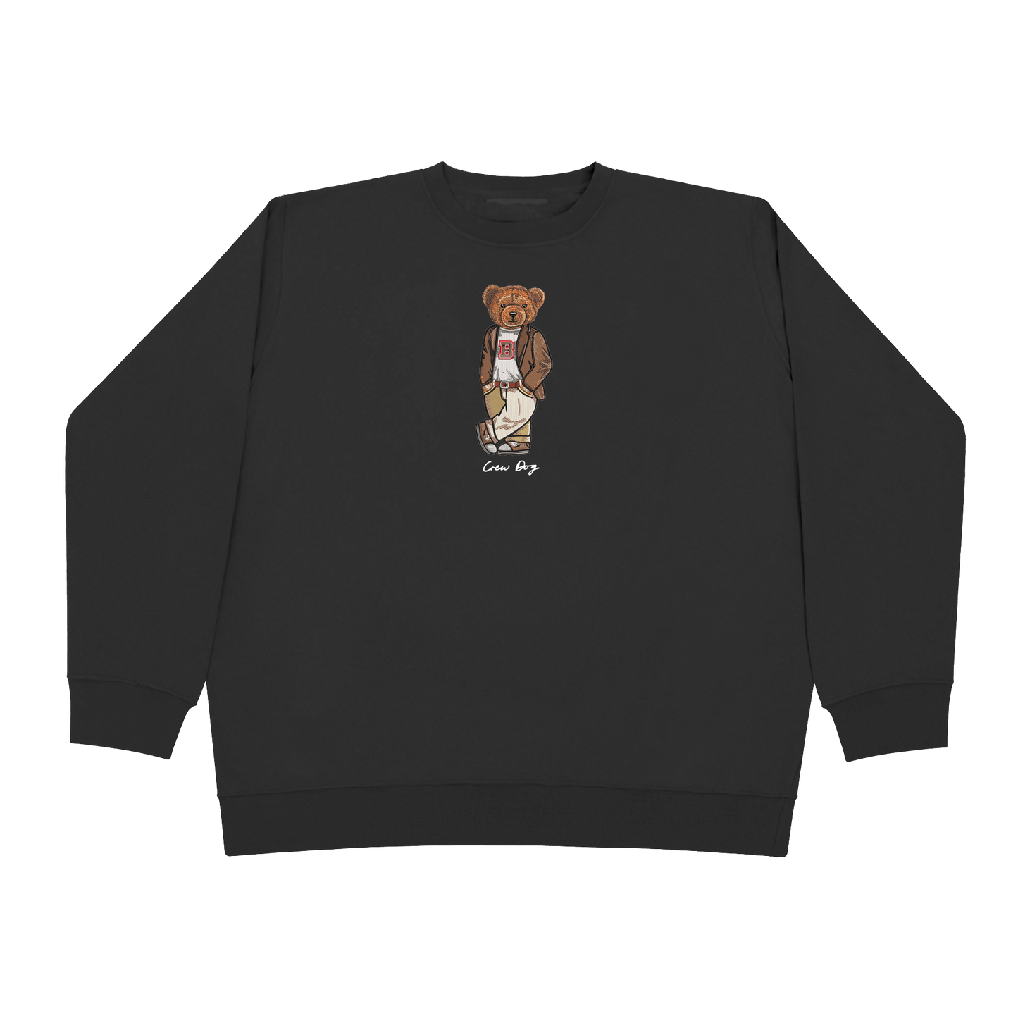 Embroidered Brown Crewneck
