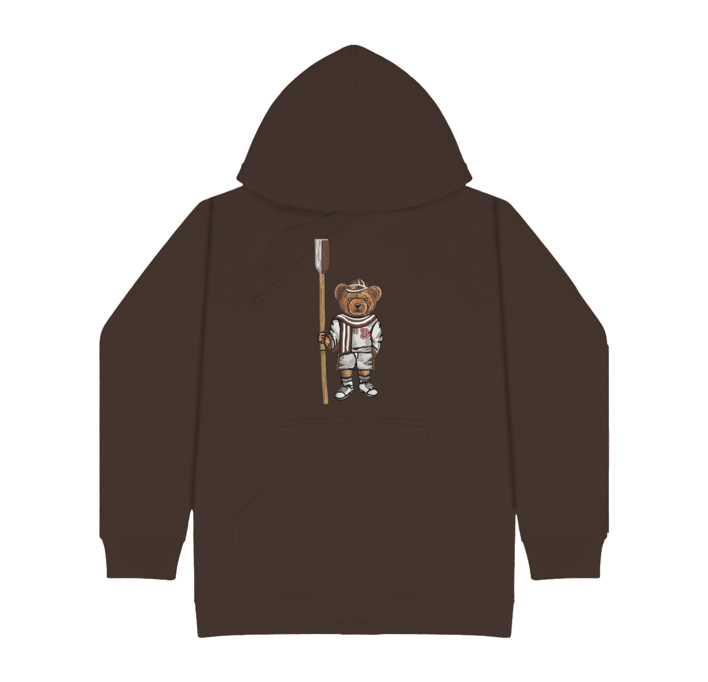 Brown Crew Embroidered Hoodie