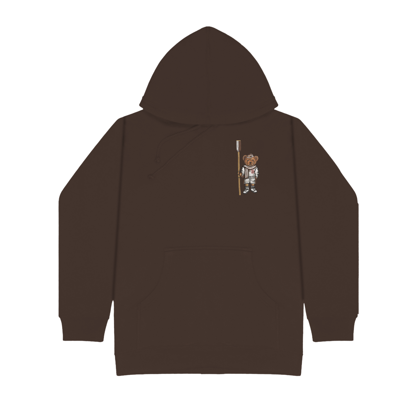 Brown Crew Embroidered Hoodie