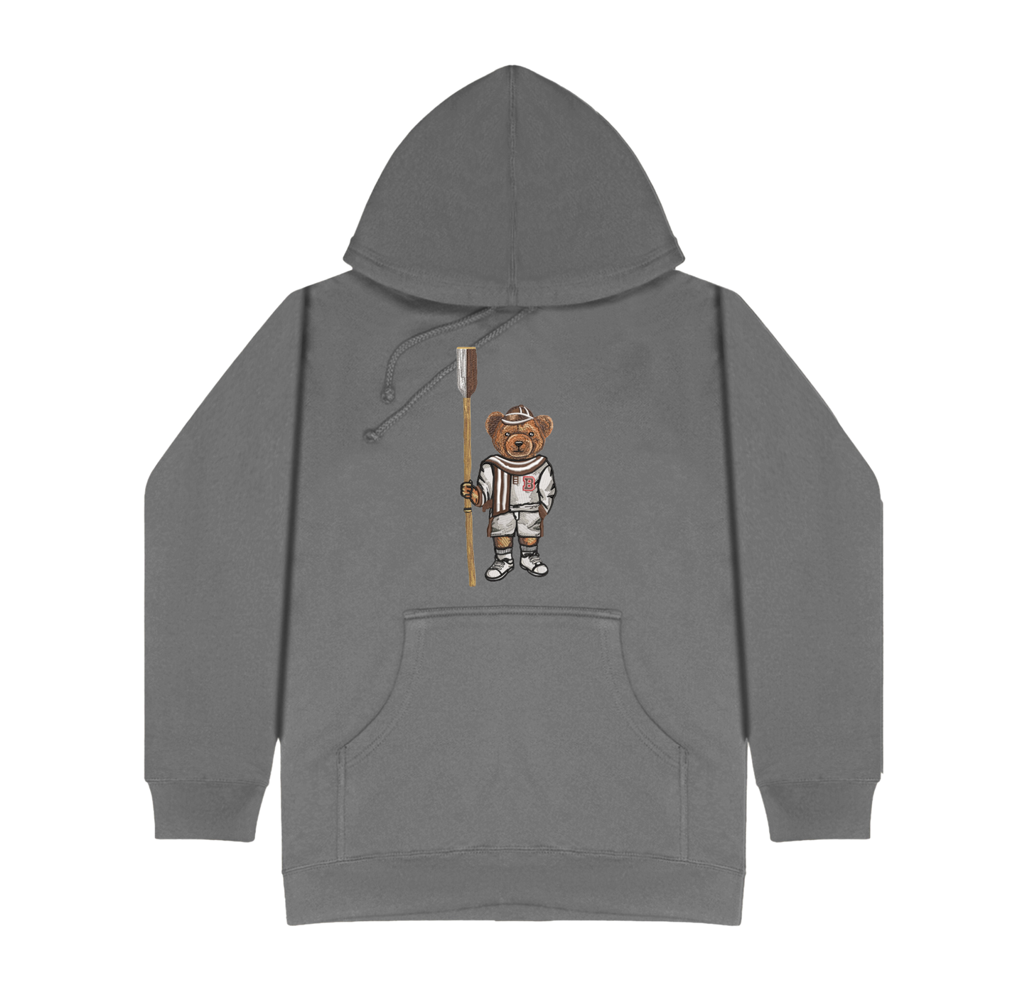 Brown Crew Embroidered Hoodie
