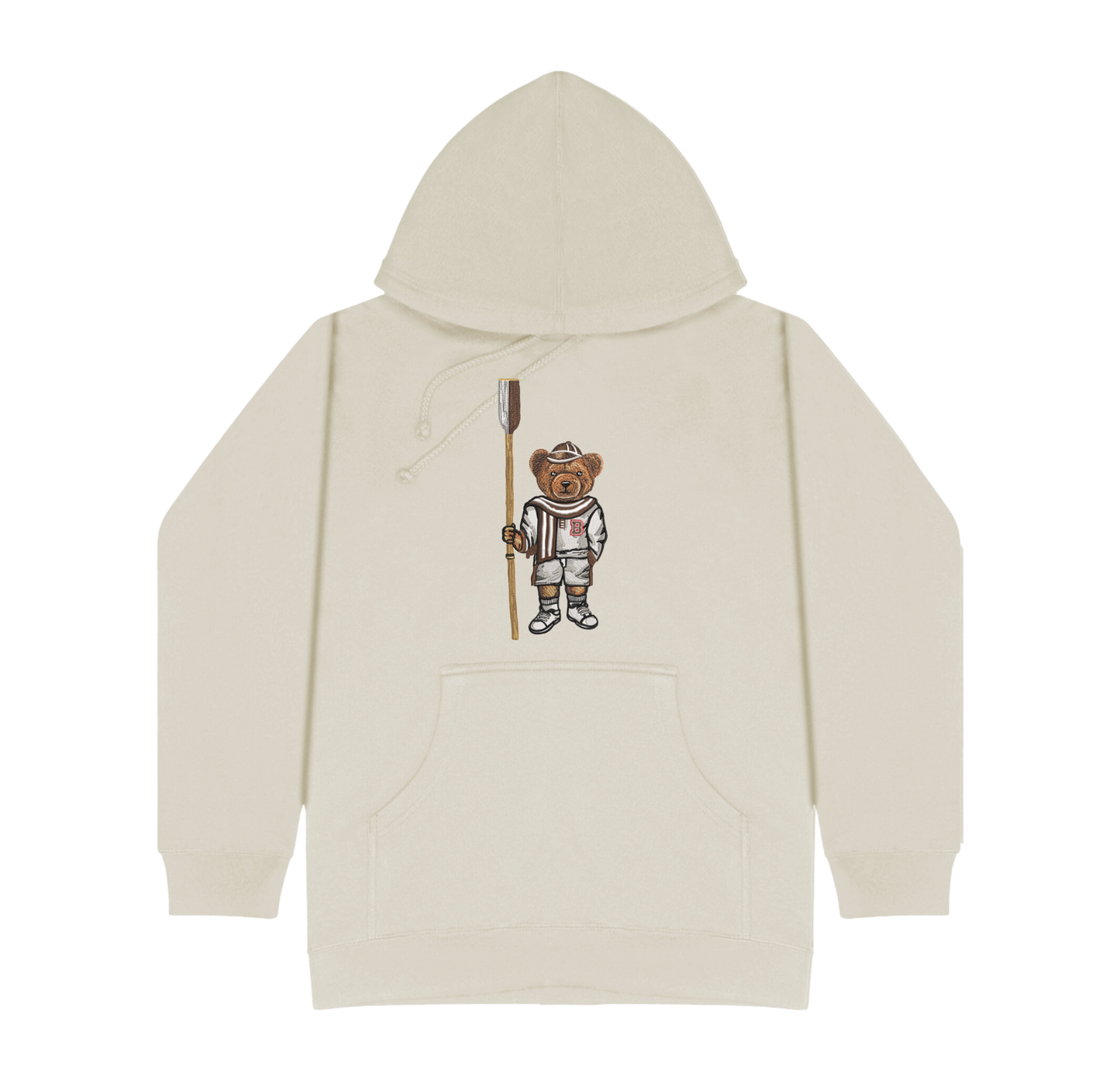 Brown Crew Embroidered Hoodie