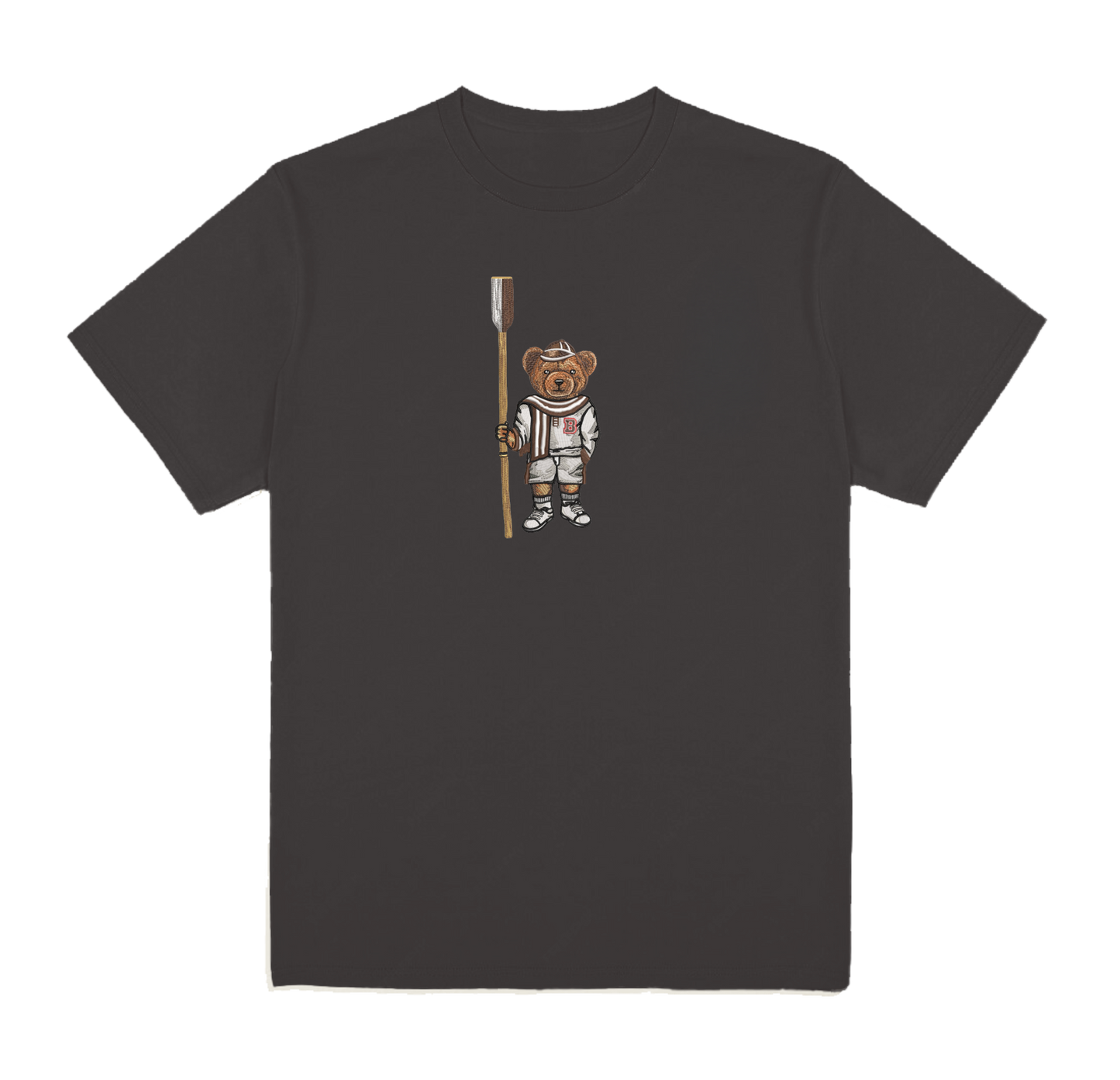 Brown Crew Embroidered Tee