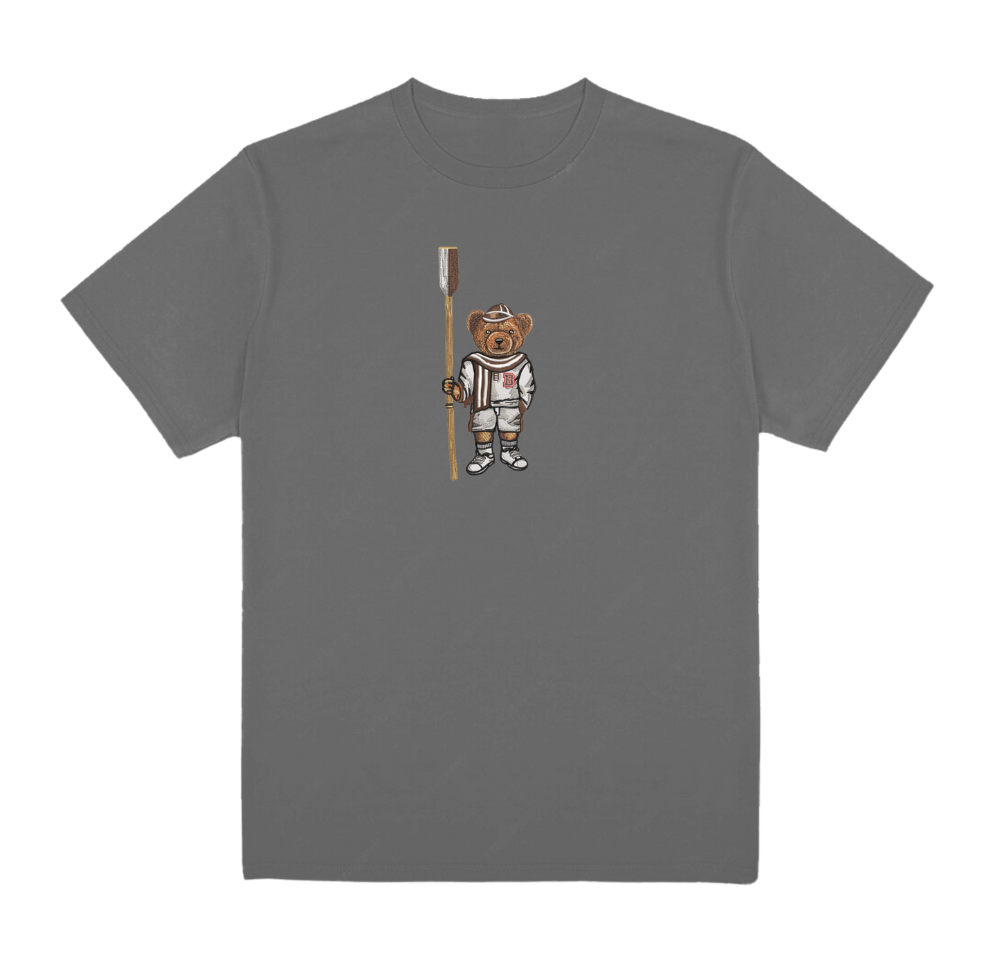 Brown Crew Embroidered Tee