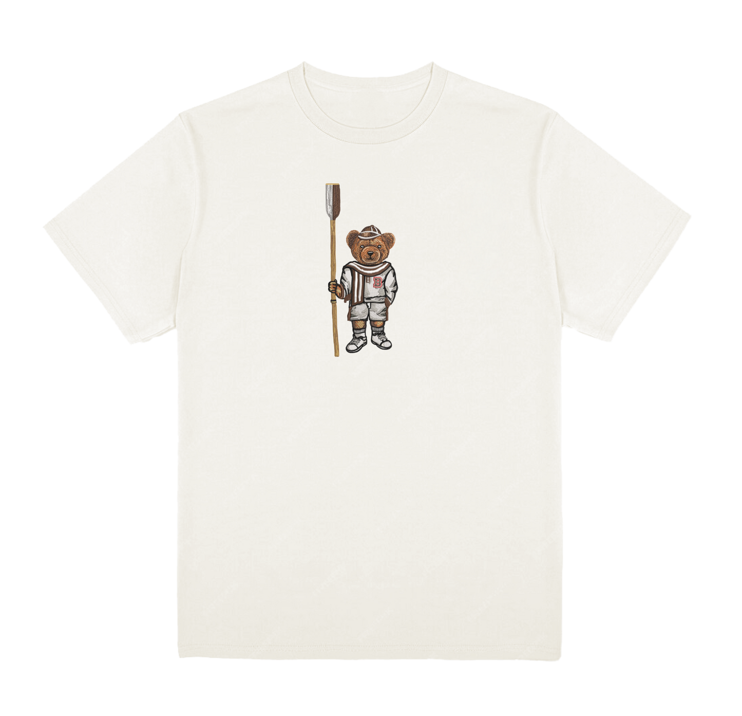 Brown Crew Embroidered Tee