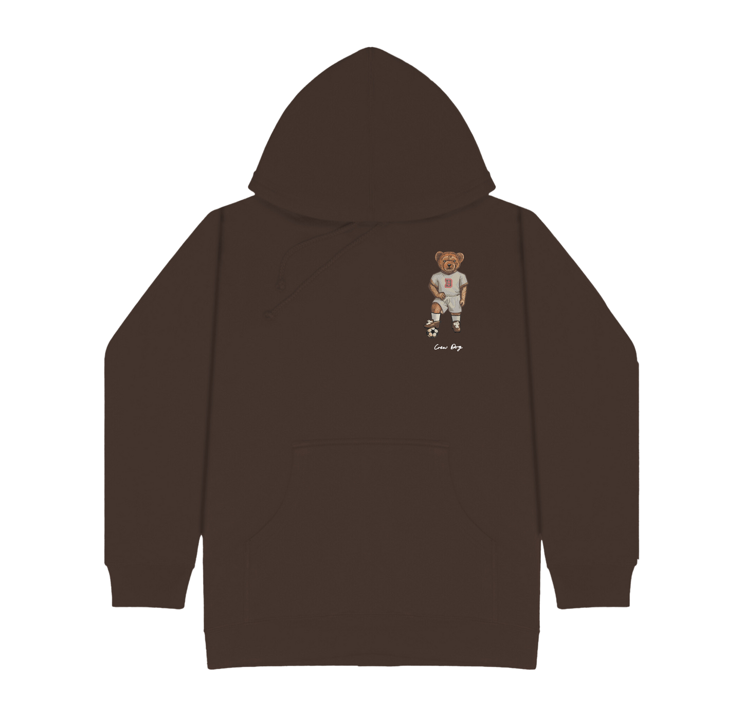 Embroidered Brown Soccer Hoodie