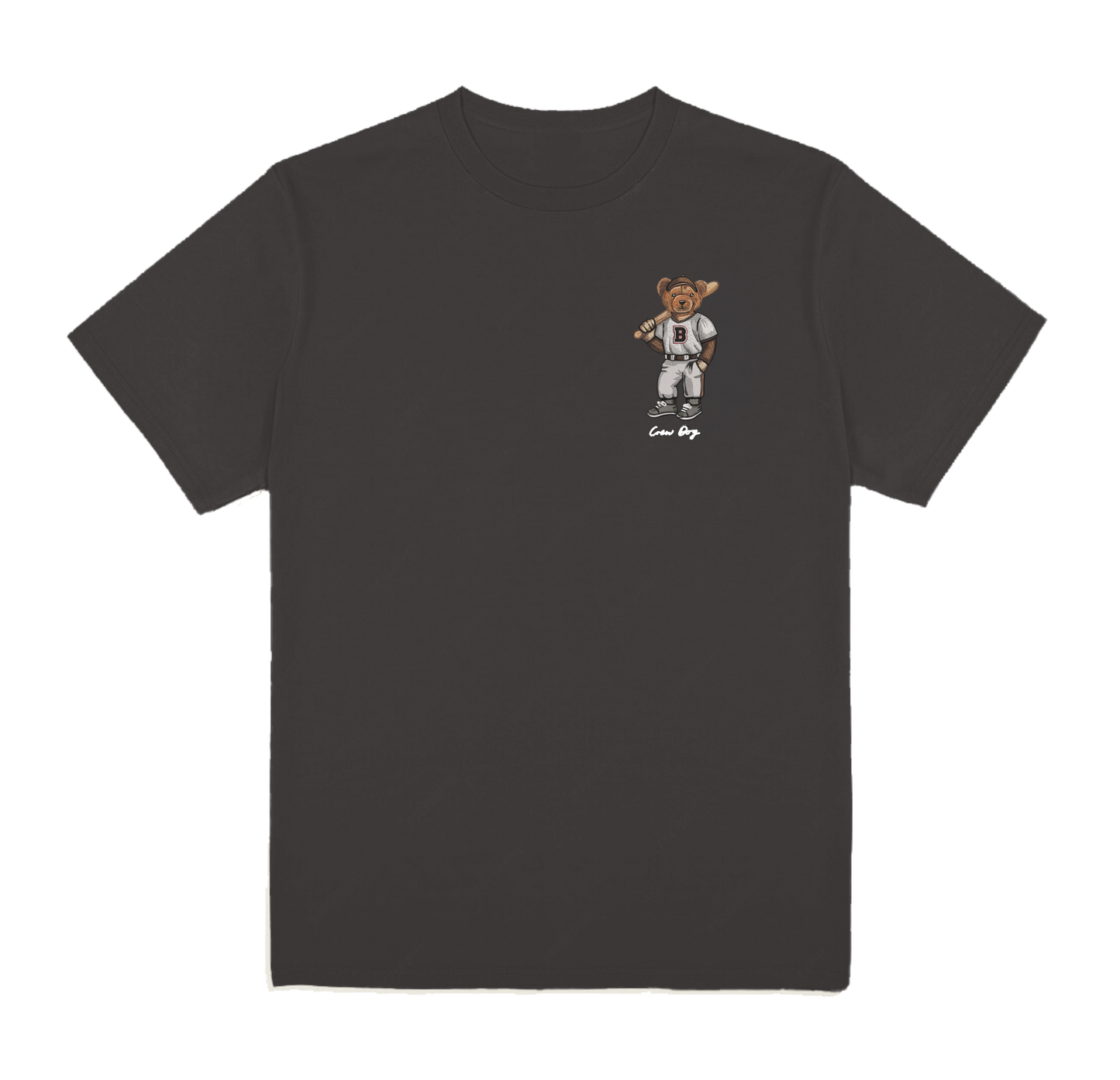 Brown Baseball Embroidered Tee