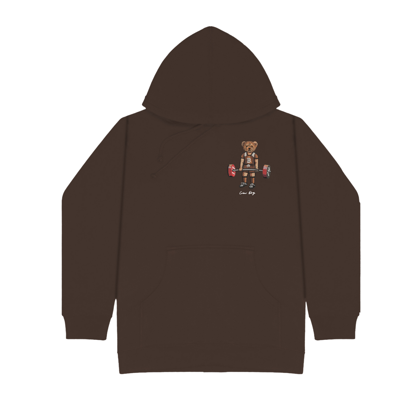 Brown Deadlifting Embroidered Hoodie