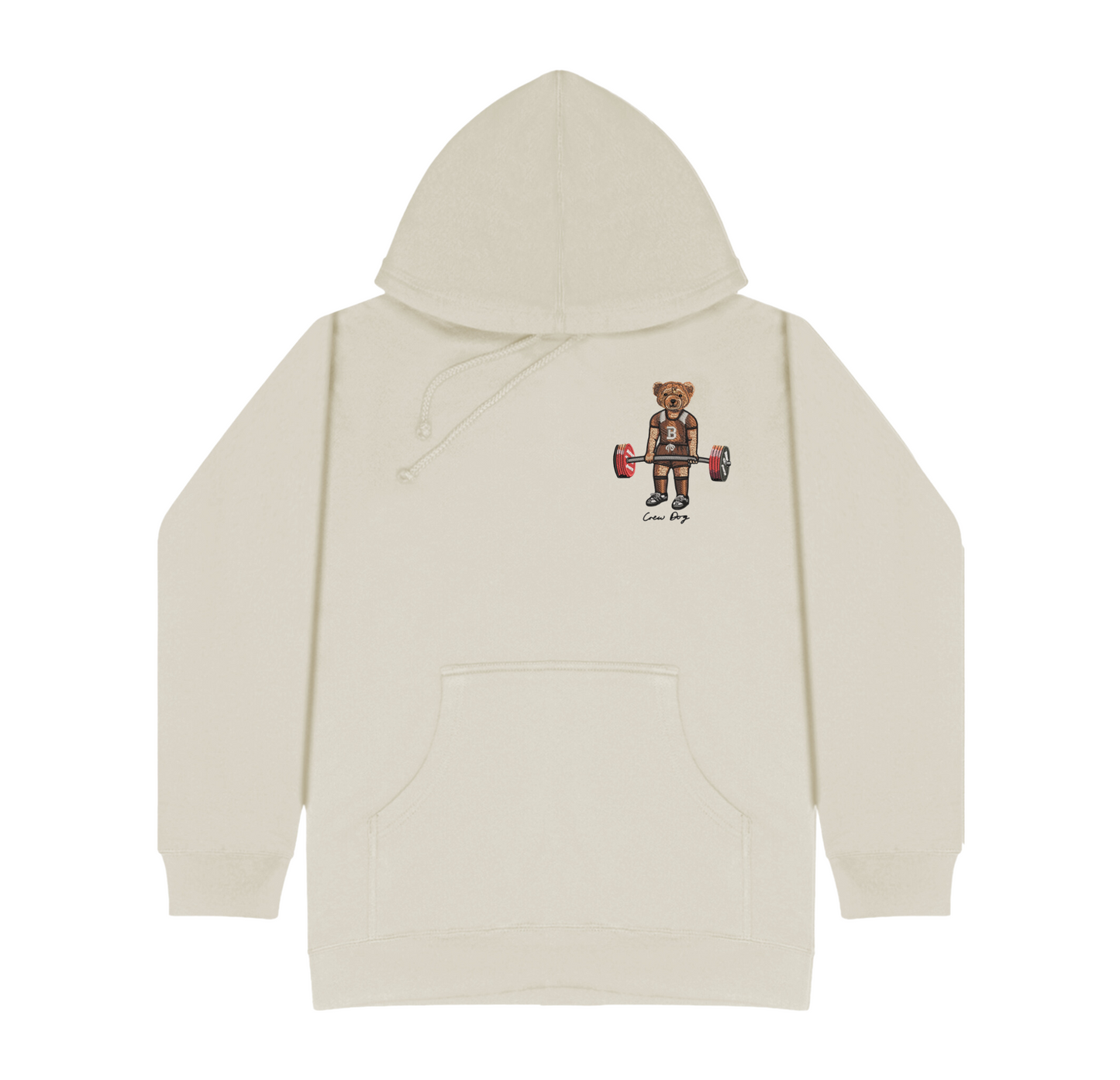 Brown Deadlifting Embroidered Hoodie