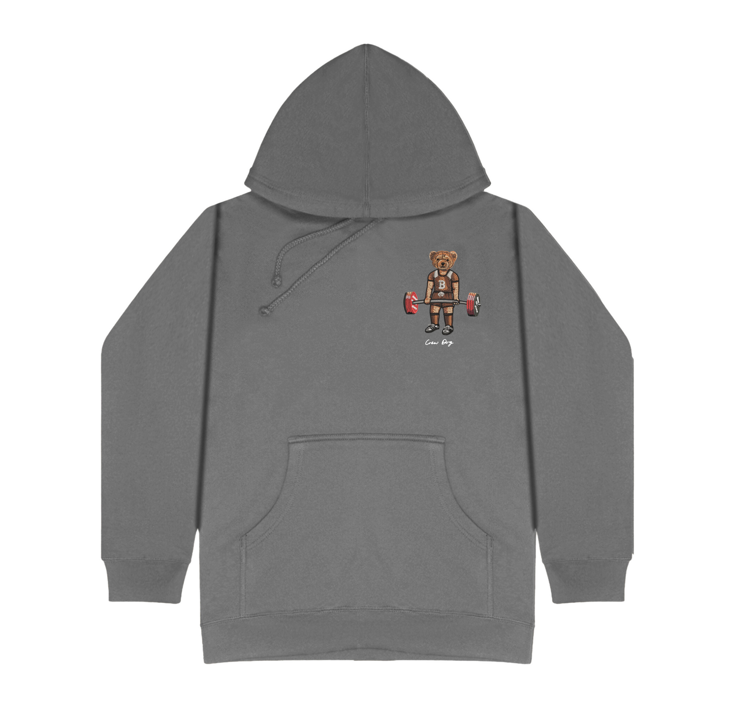 Brown Deadlifting Embroidered Hoodie