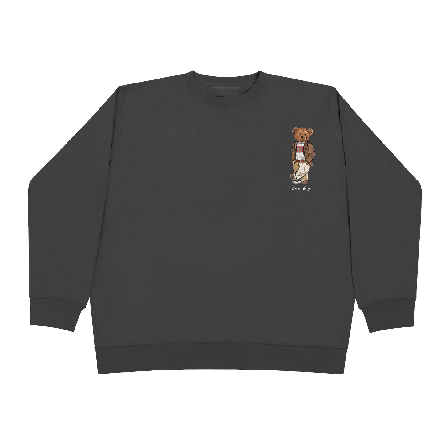 Embroidered Brown Crewneck