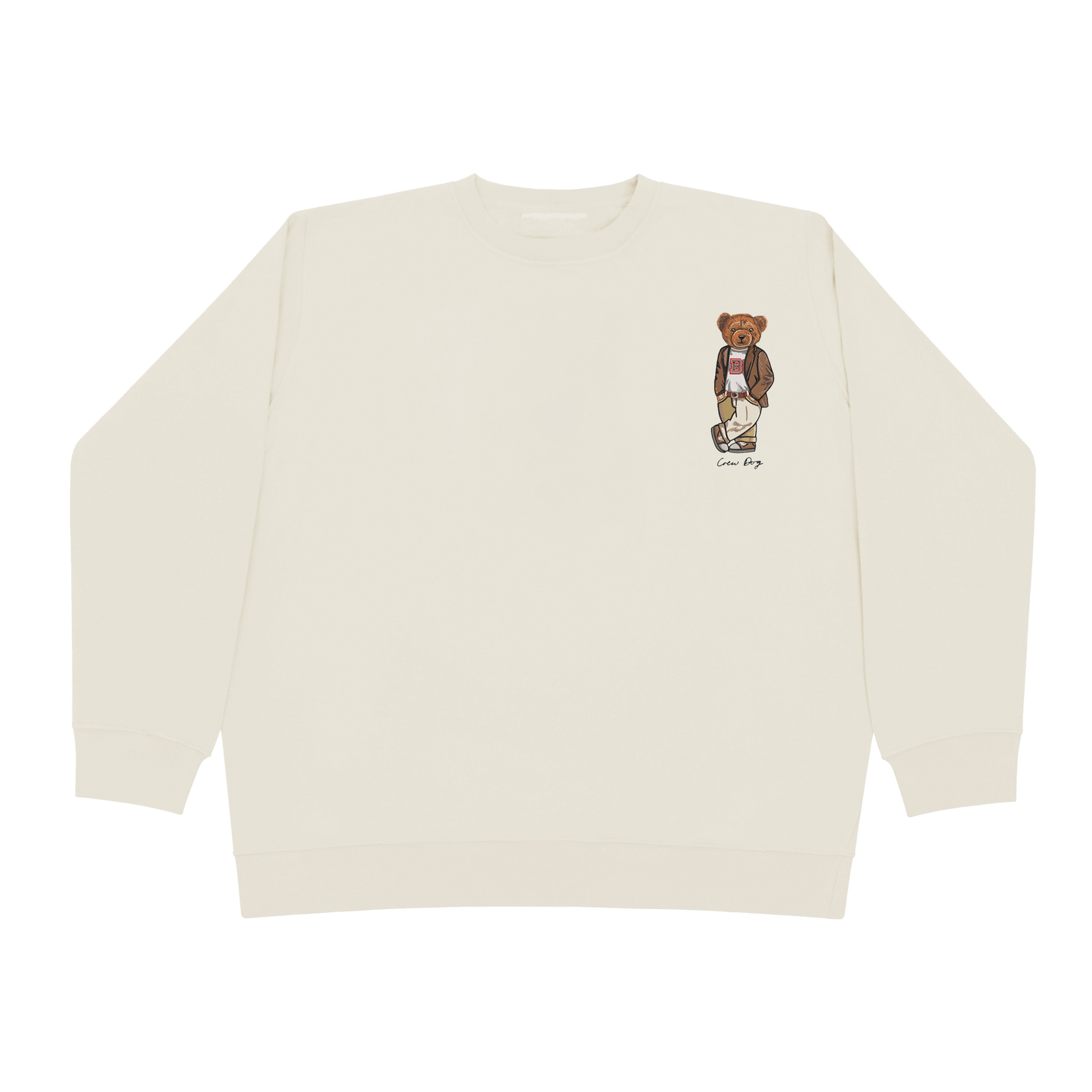 Embroidered Brown Crewneck