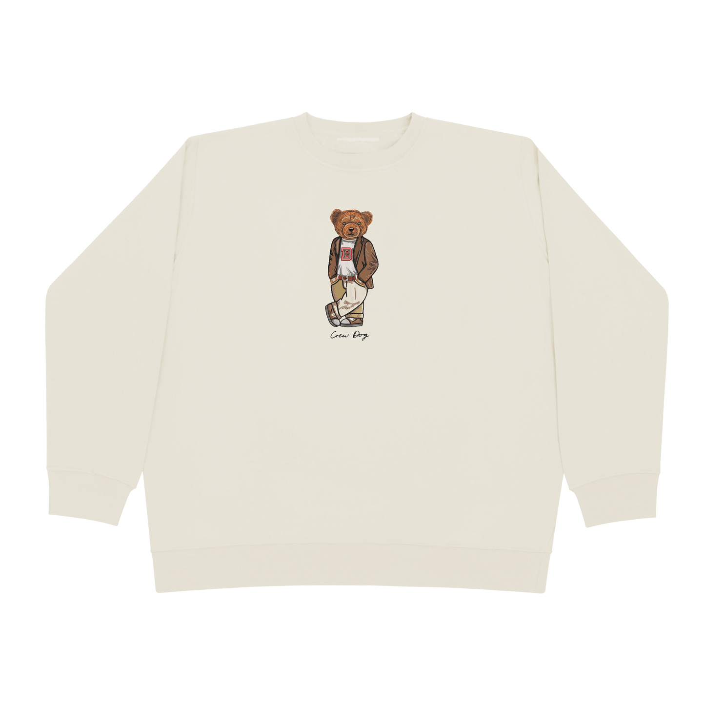 Embroidered Brown Crewneck