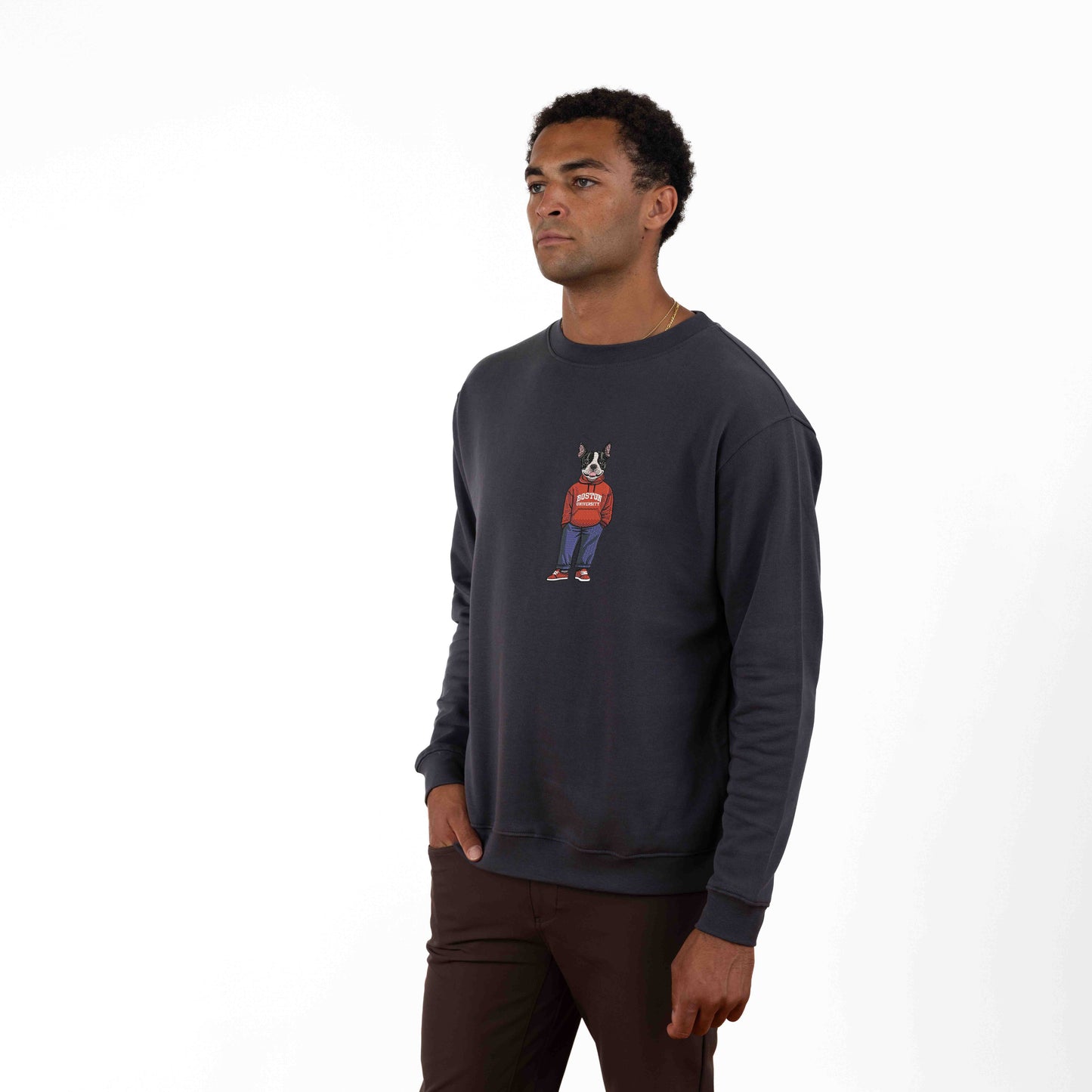 Boston University Original Embroidered Crewneck