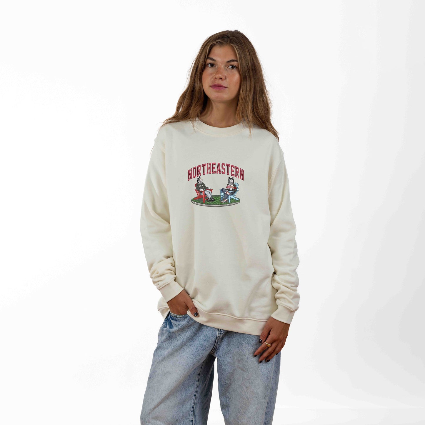 Northeastern Lawn Embroidered Crewneck