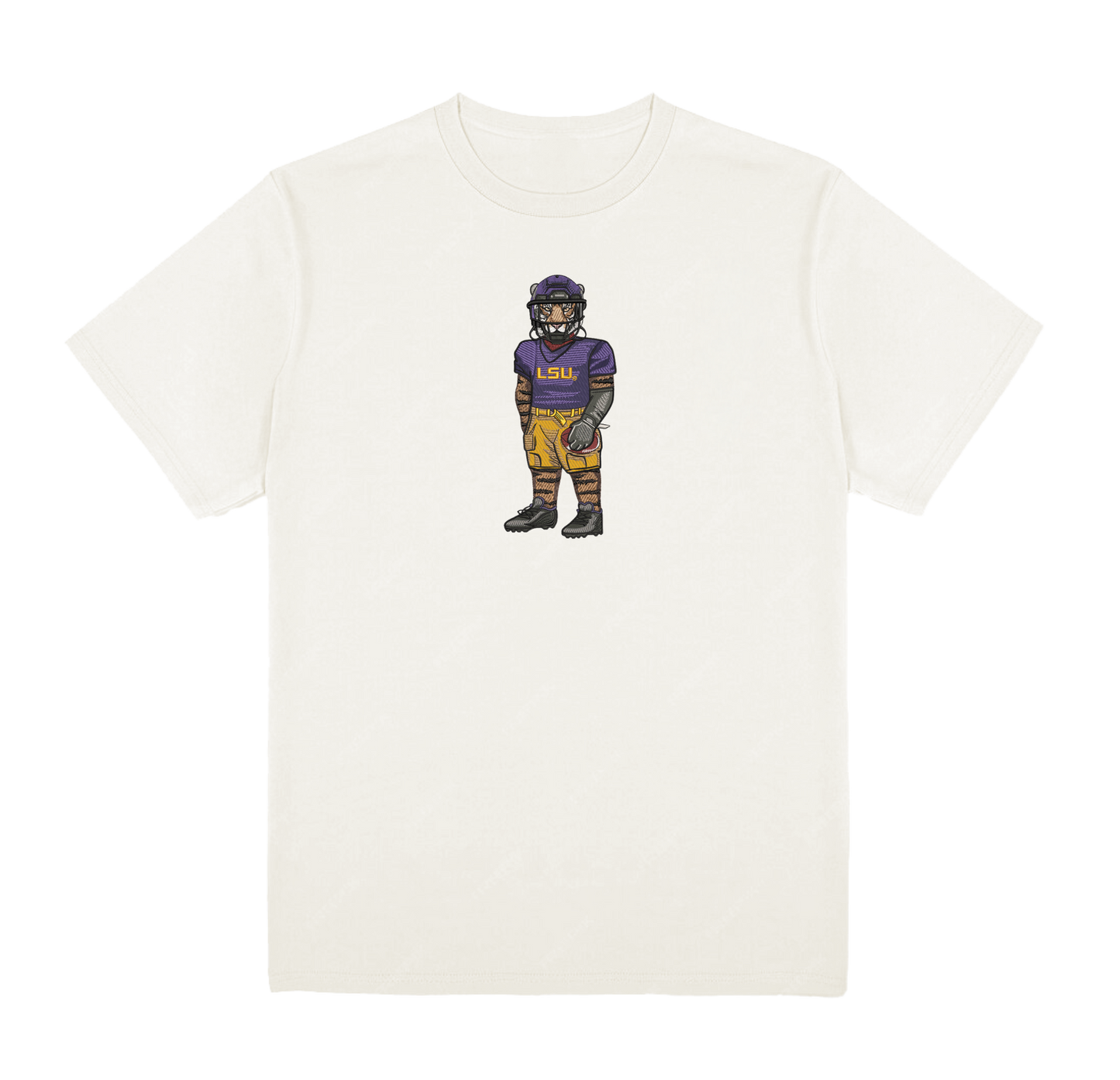 LSU Football Embroidered Tee