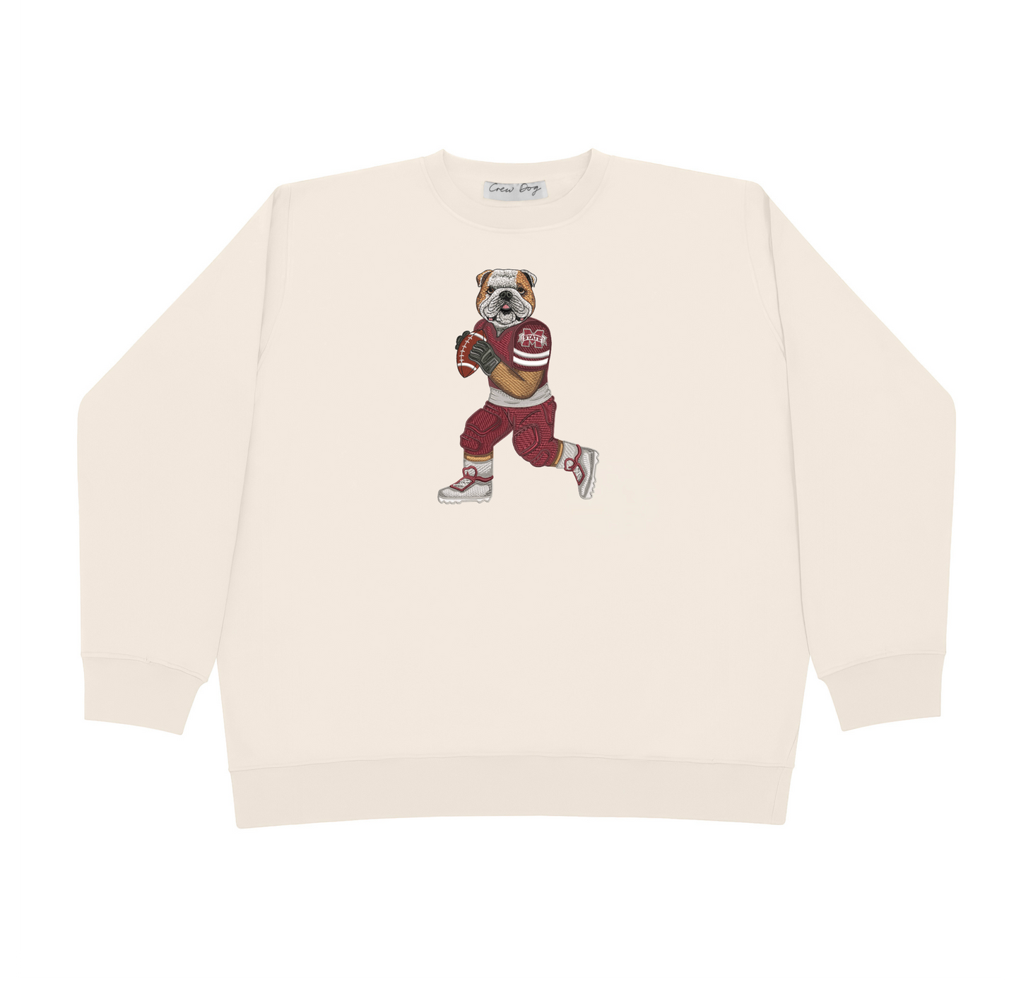 Mississippi State University Football Embroidered Crewneck