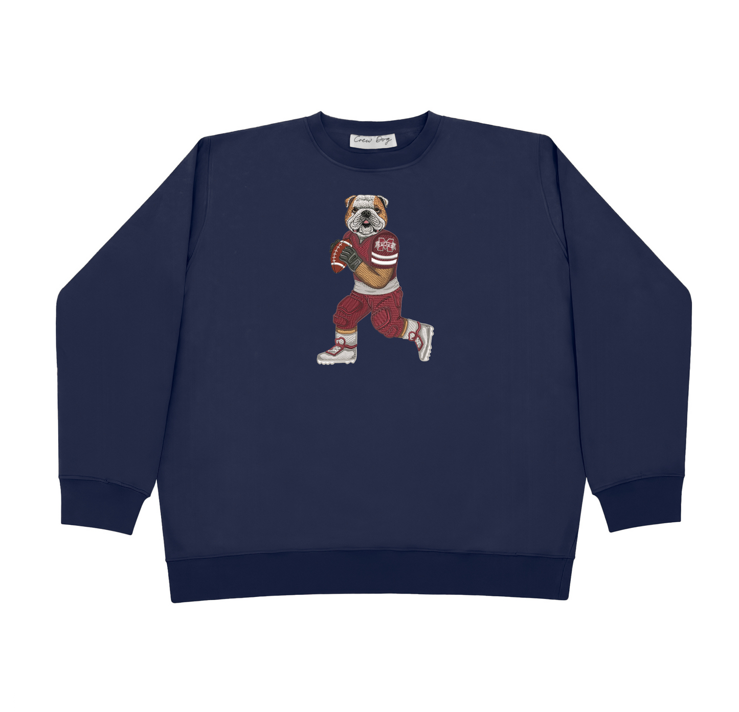 Mississippi State University Football Embroidered Crewneck