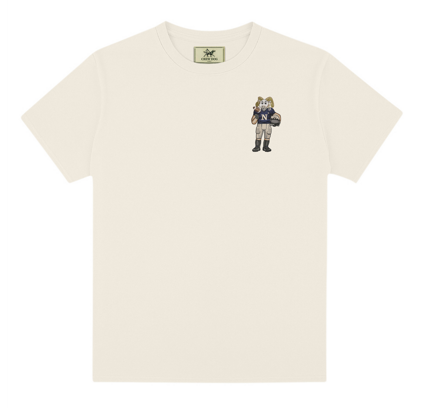 Navy Football Embroidered Tee