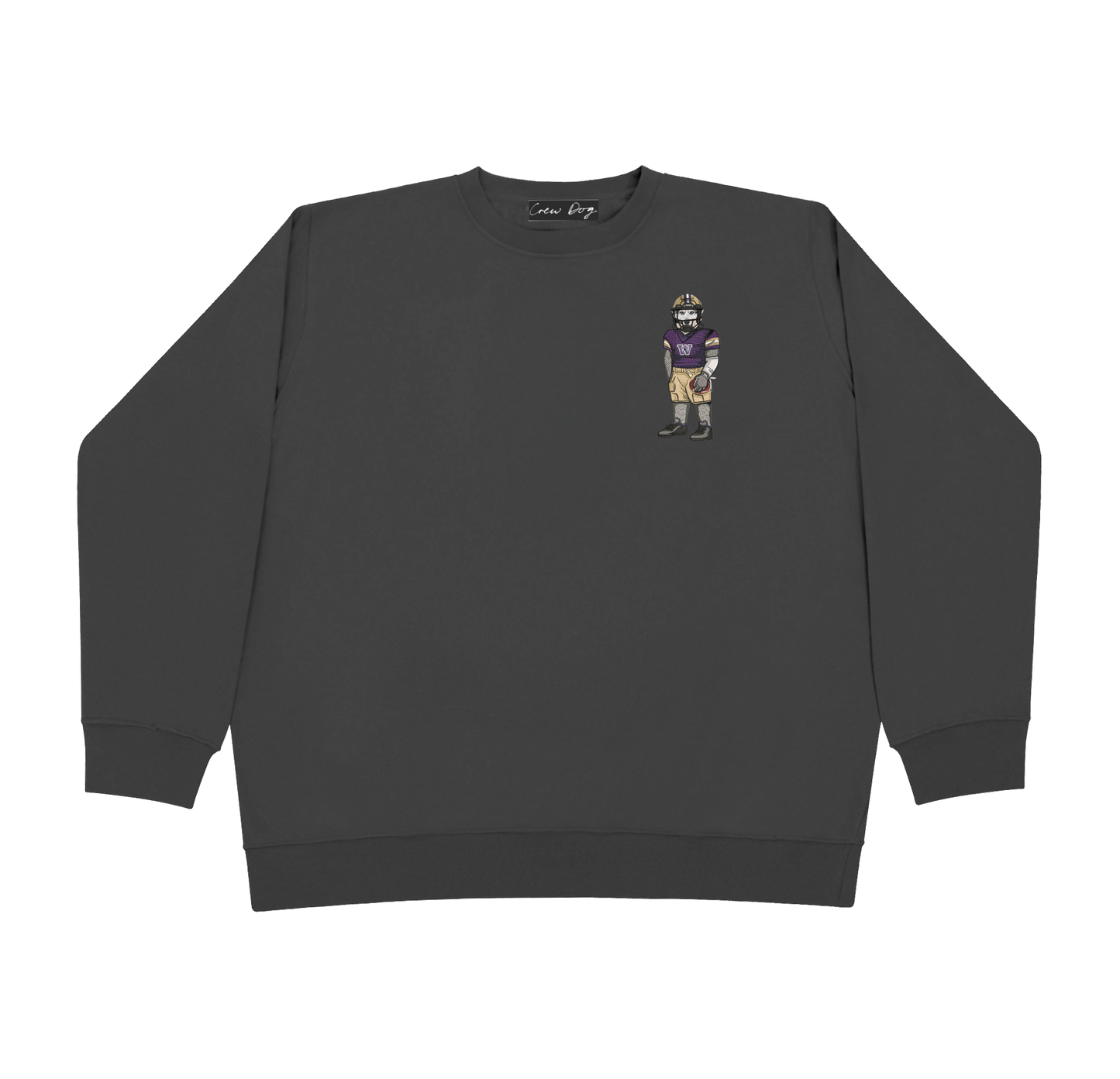 University of Washington Football Embroidered Crewneck