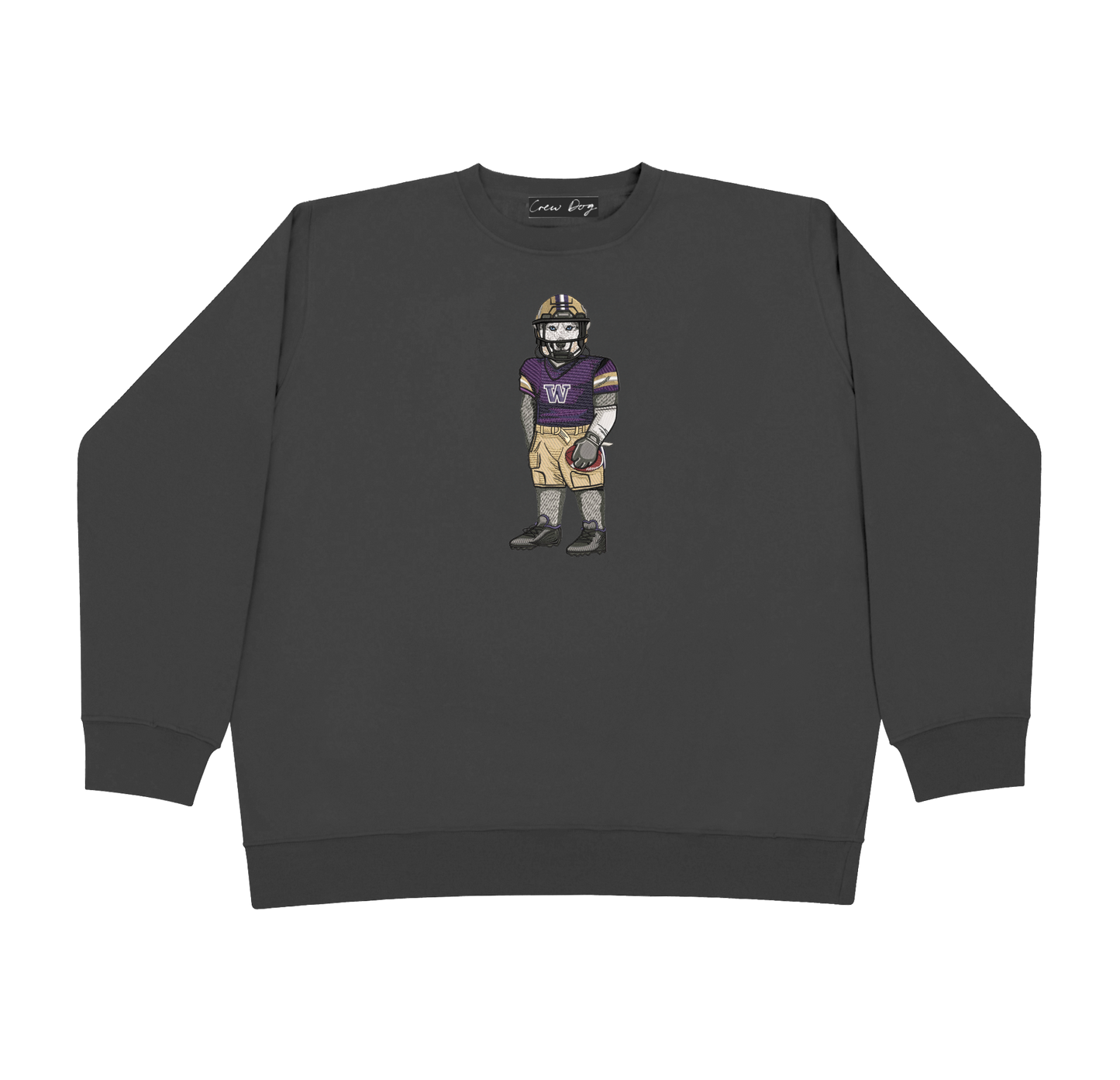 University of Washington Football Embroidered Crewneck