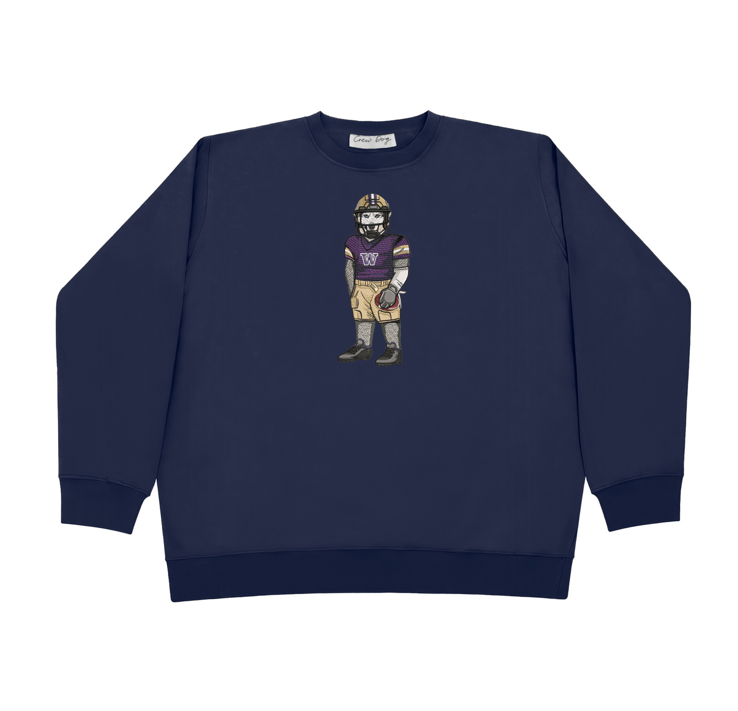 University of Washington Football Embroidered Crewneck