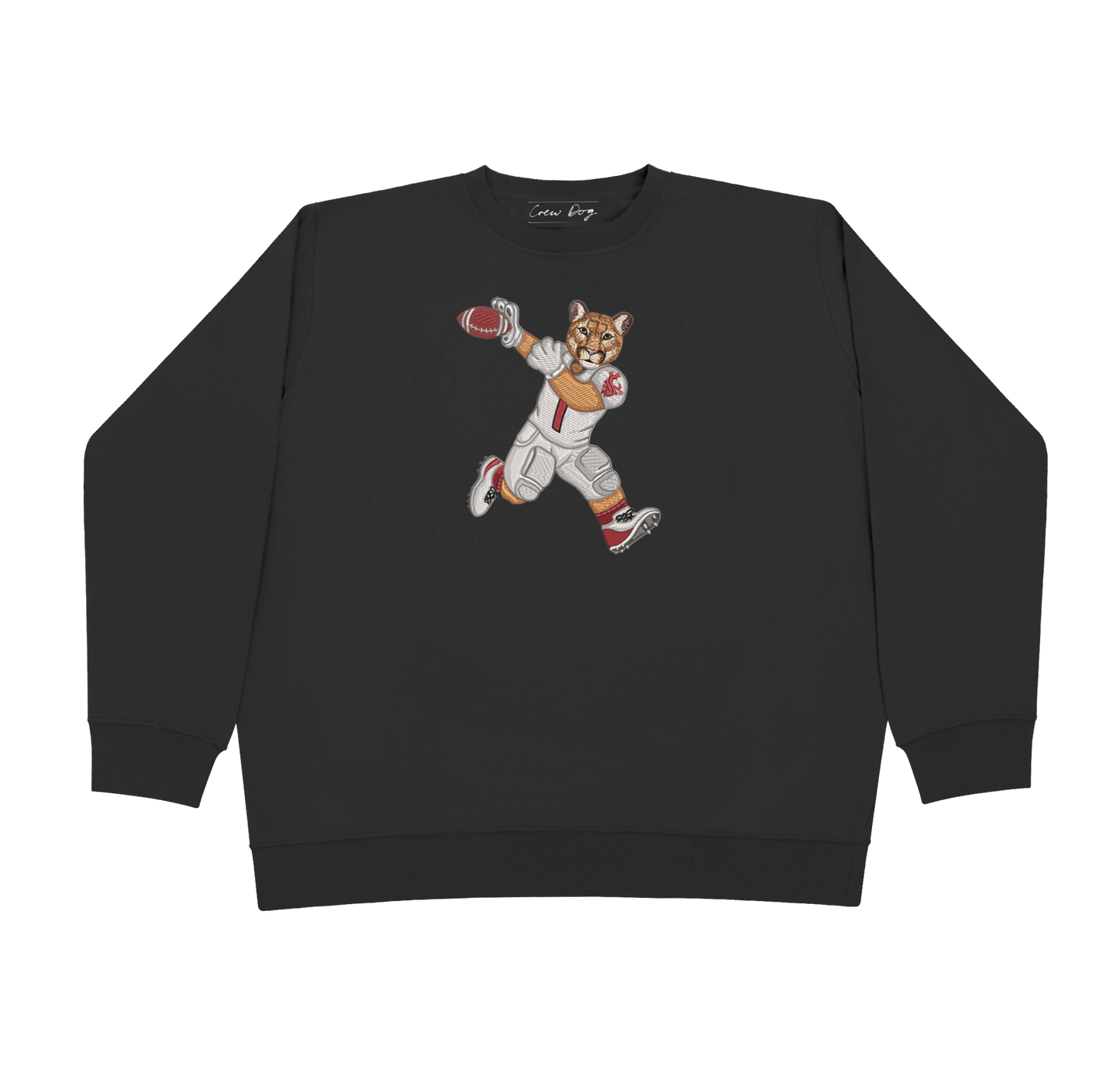 Washington State University Football Embroidered Crewneck