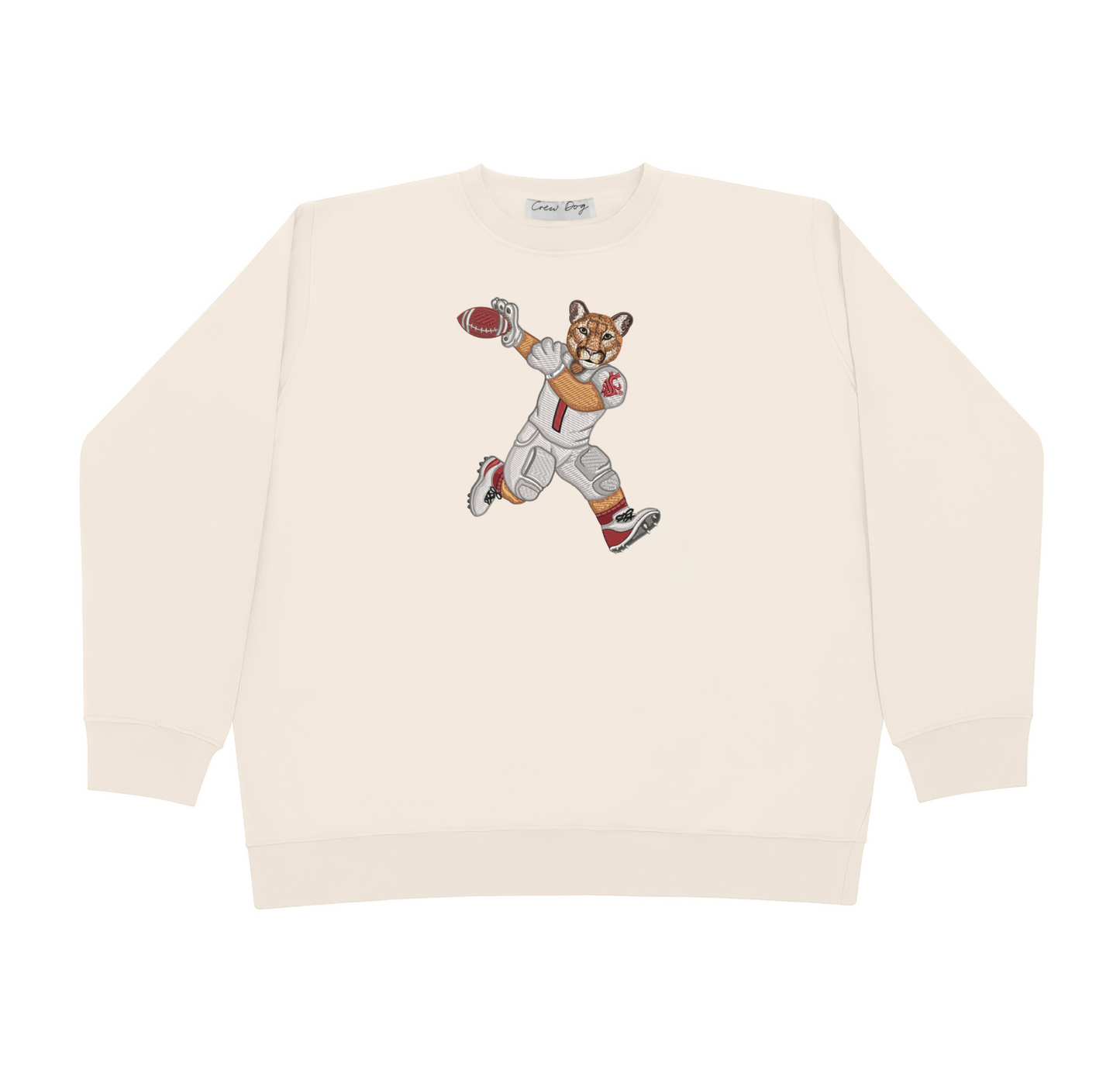 Washington State University Football Embroidered Crewneck