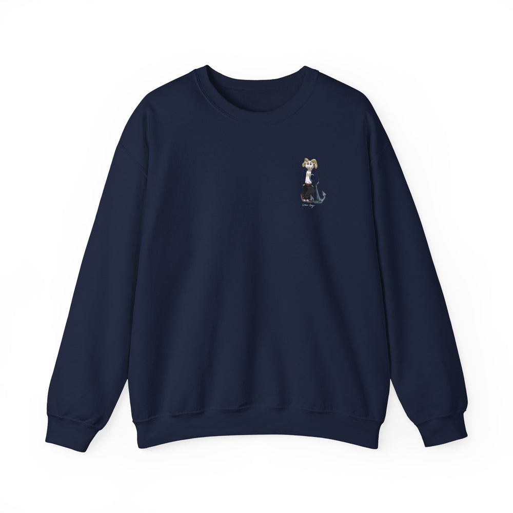 
                      
                        Navy Crewneck (side)
                      
                    