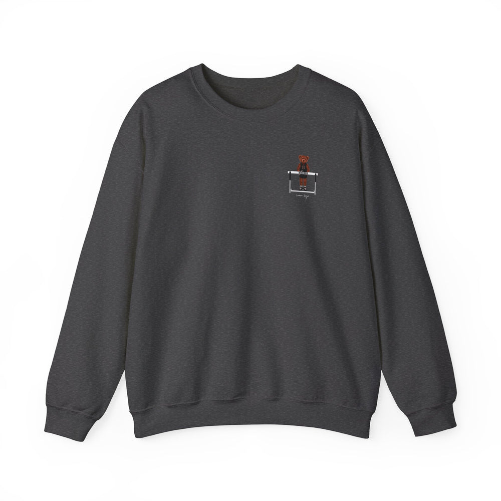 
                      
                        Brown Hurdles Crewneck (side)
                      
                    