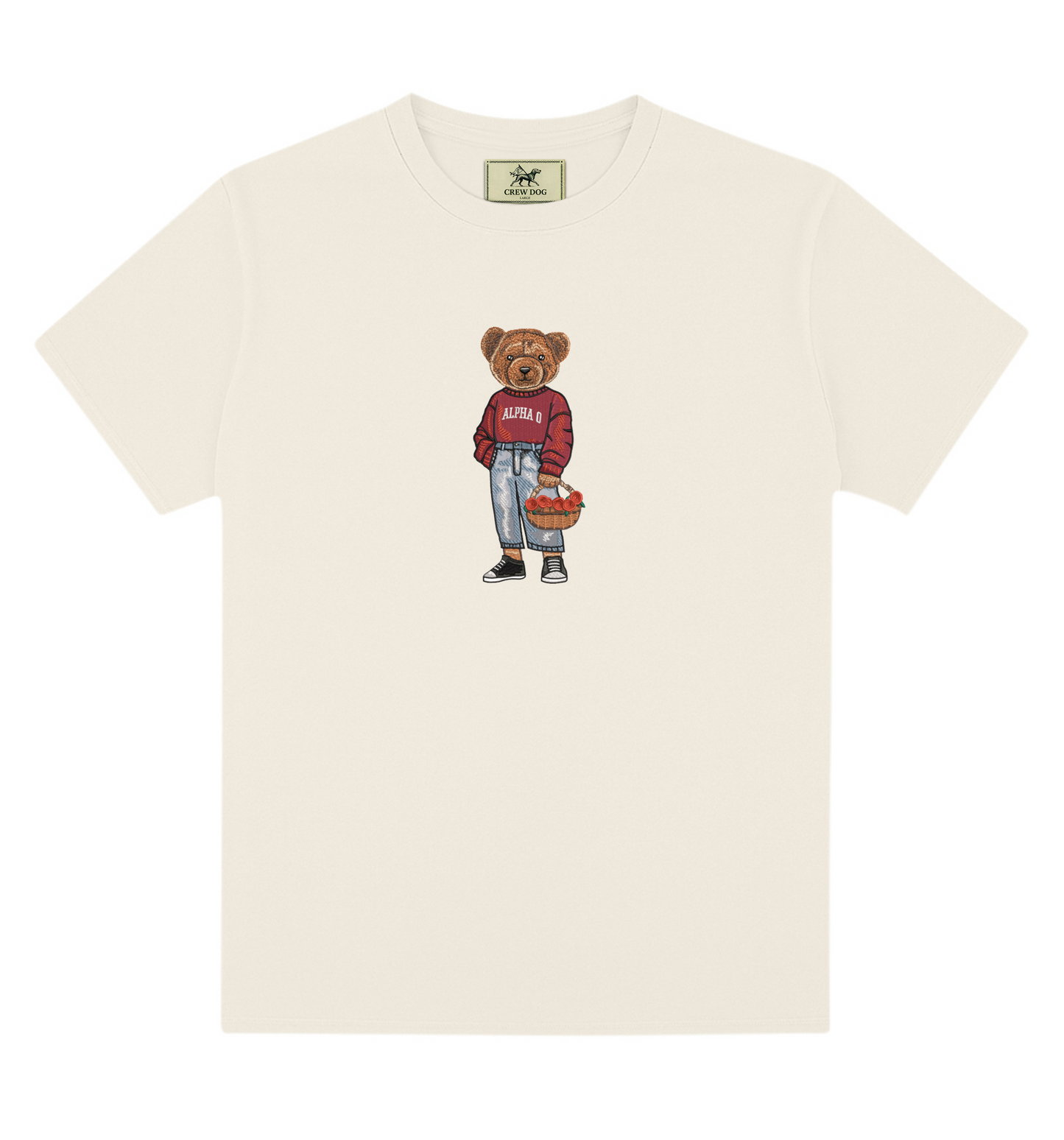 Alpha Omicron Pi Flowers Embroidered Tee