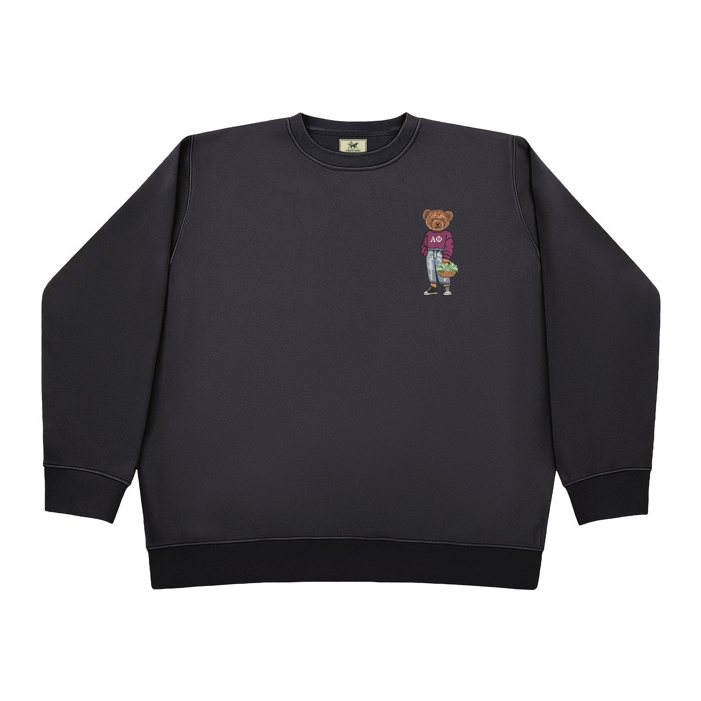 Alpha Phi Flowers Embroidered Crewneck