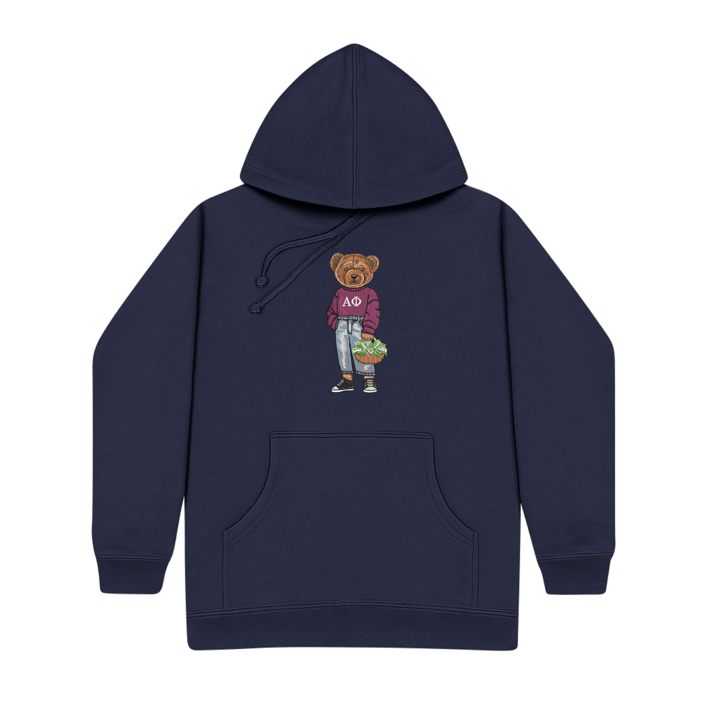 Alpha Phi Flowers Embroidered Hoodie