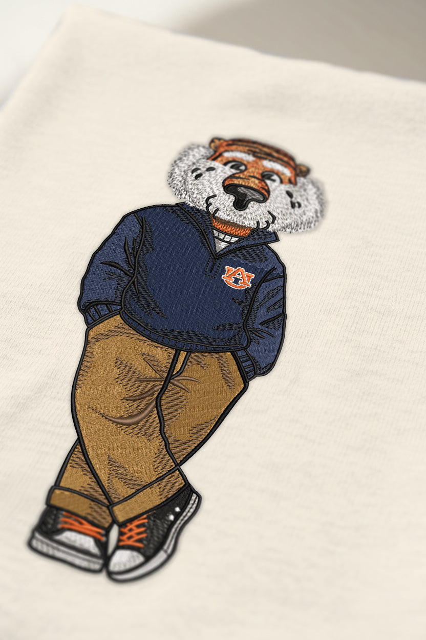 Auburn Q-Zip Embroidered Tee