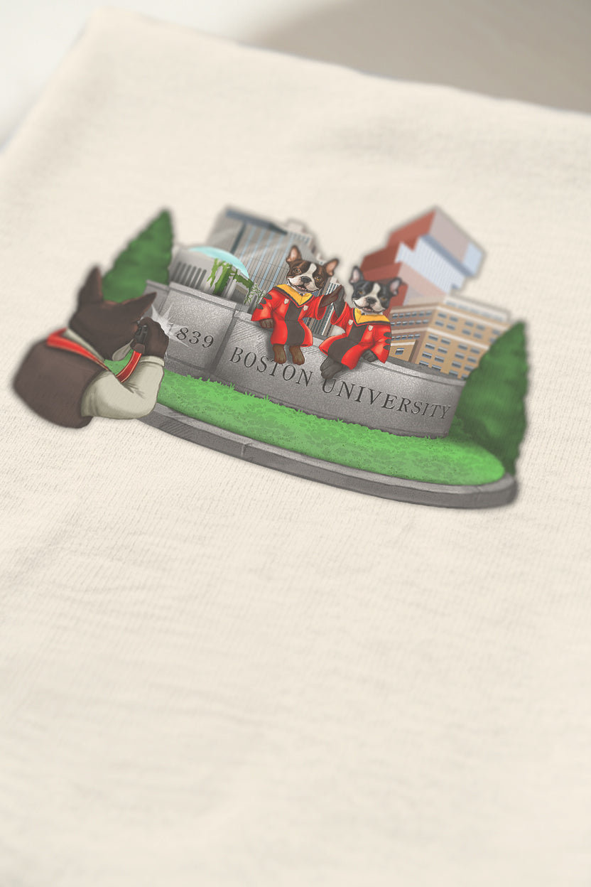 BU Building Screen-printed Crewneck