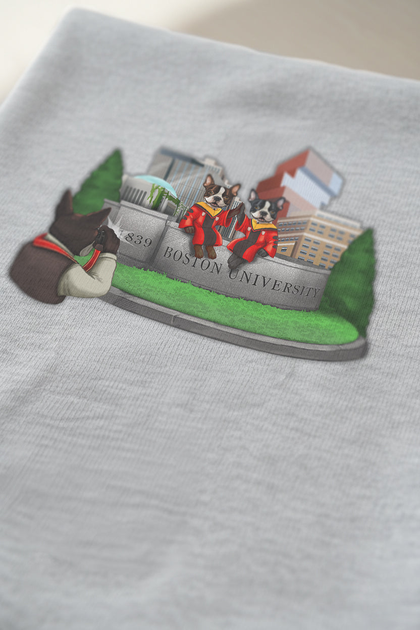 BU Building Screen-printed Tee