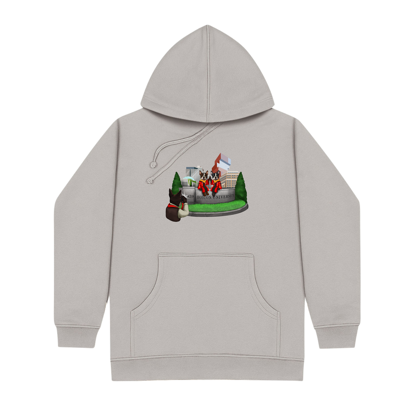 BU Building Screen-printed Hoodie